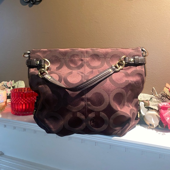 Coach Handbags - Coach 14147 Madison Brook Chocolate Brown Canvas Handbag Purse-EUC